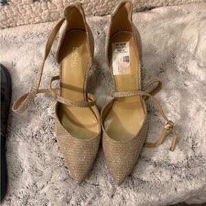 Michael Kors Gold Textured Heels